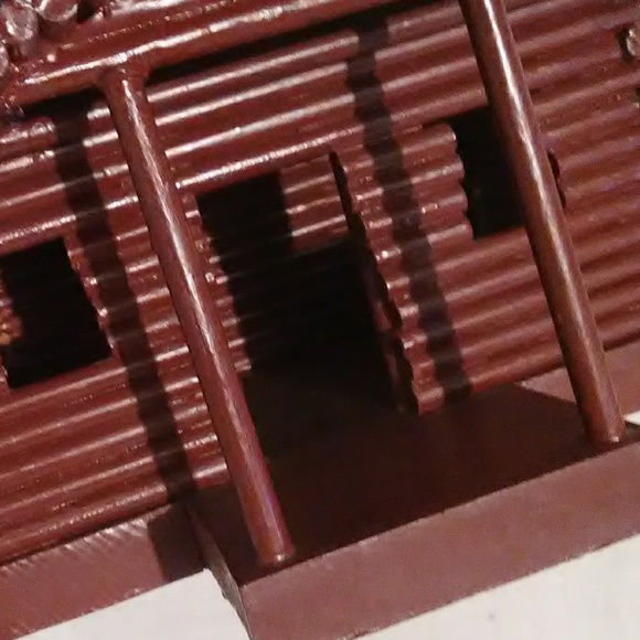 SALE Vintage Hand Made Log Cabin - Picture 7 of 8